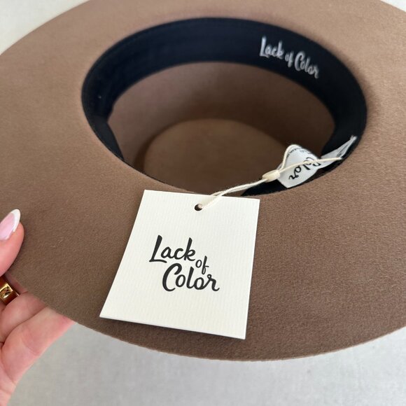 NWT Lack Of Color The Mirage Boater Hat In Brown Wide Brim Suede Band - Picture 11 of 14